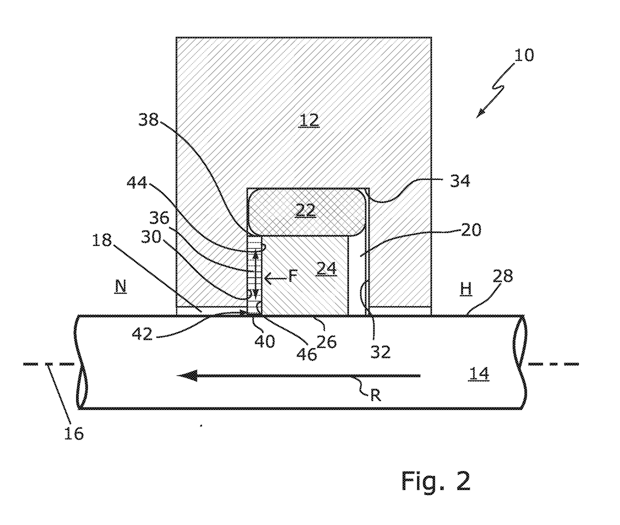 Seal arrangement with damping element