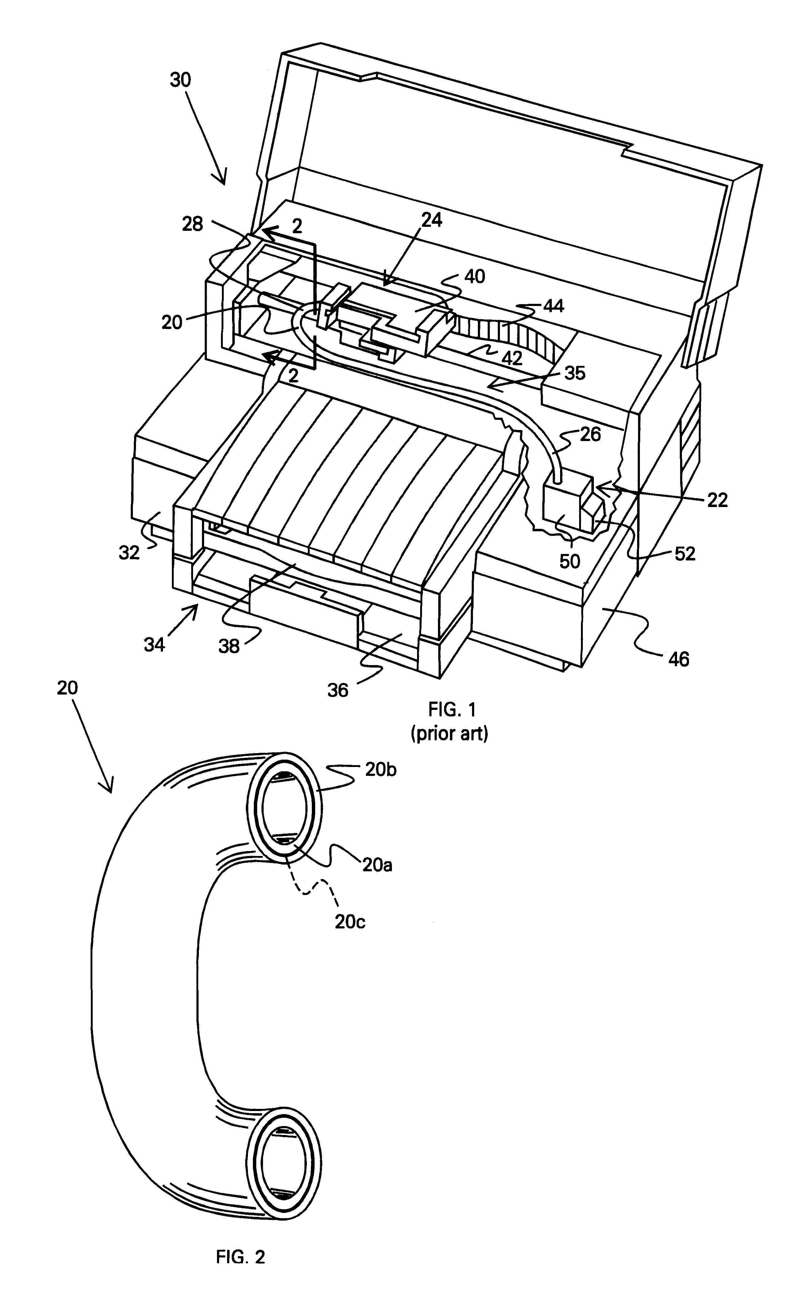 Co-extruded tubing for an off-axis ink delivery system