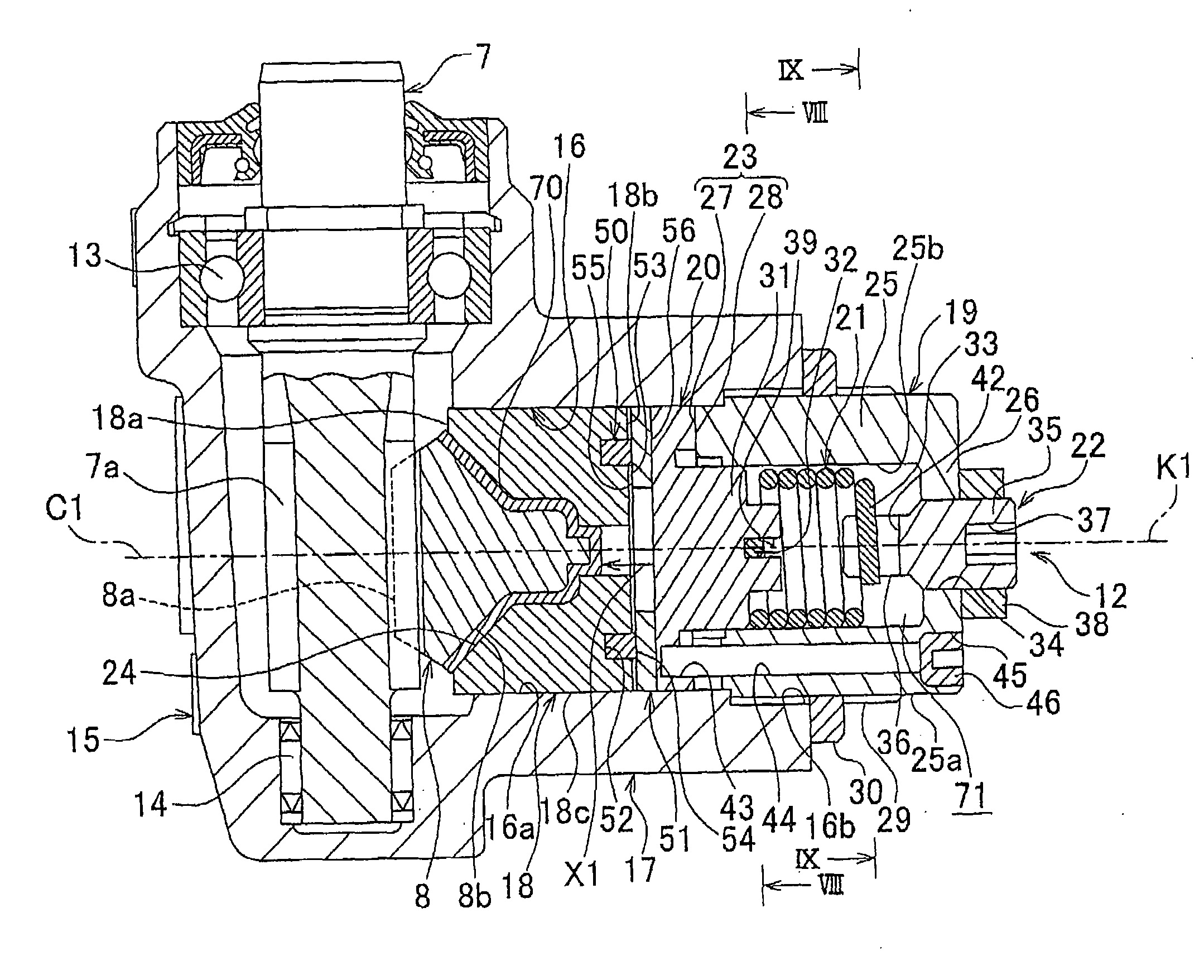 Rack shaft support device