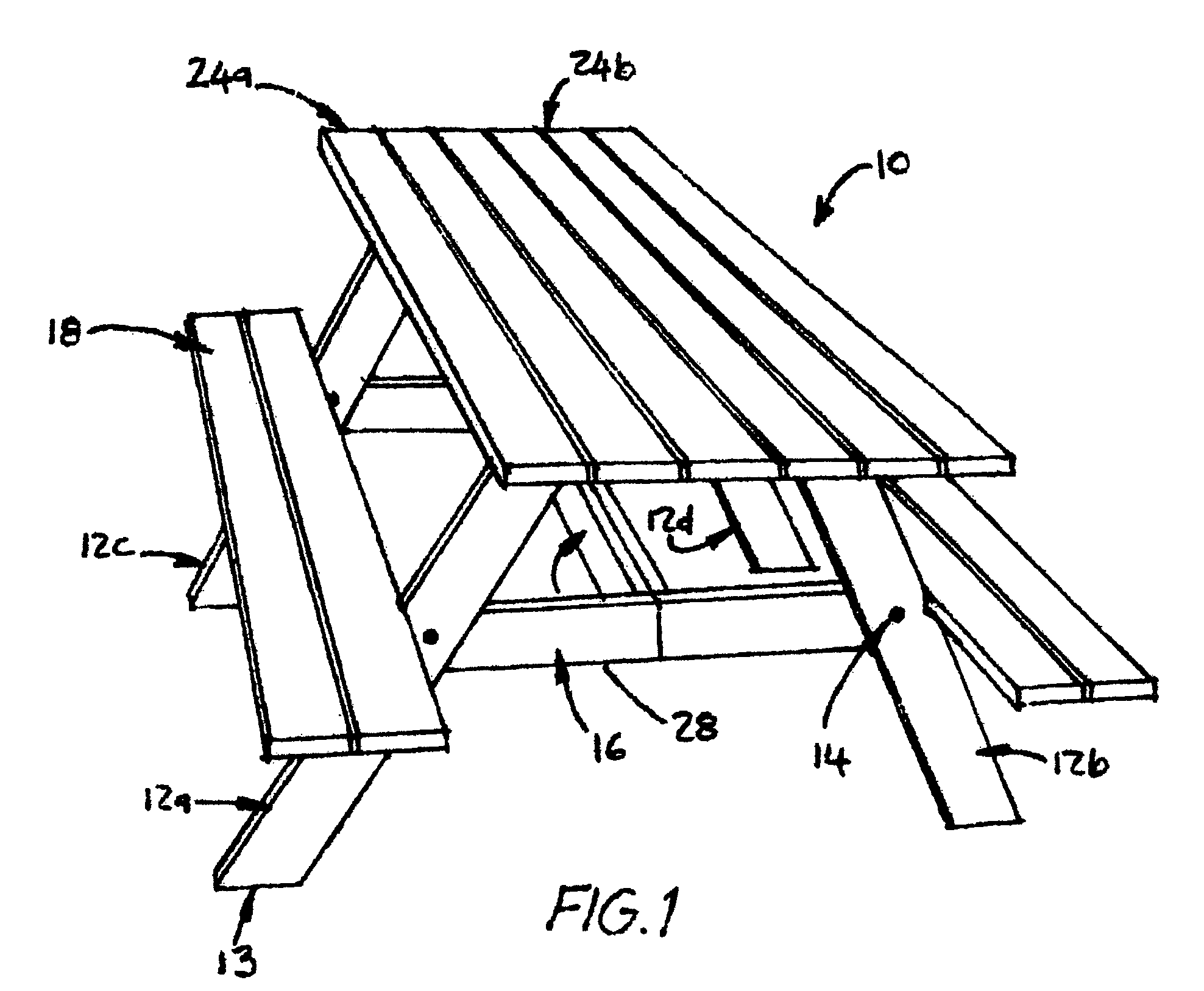 Collapsible bench and table combination