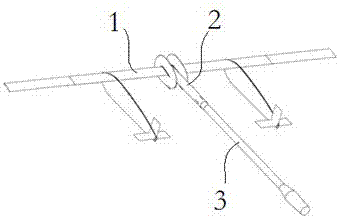 A double-body super large aspect ratio aircraft wind tunnel force test support device