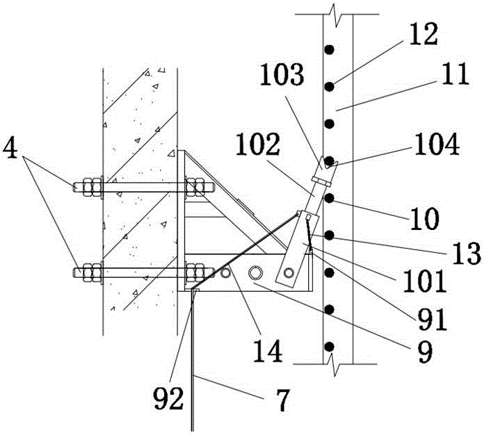 Template climbing falling preventing system