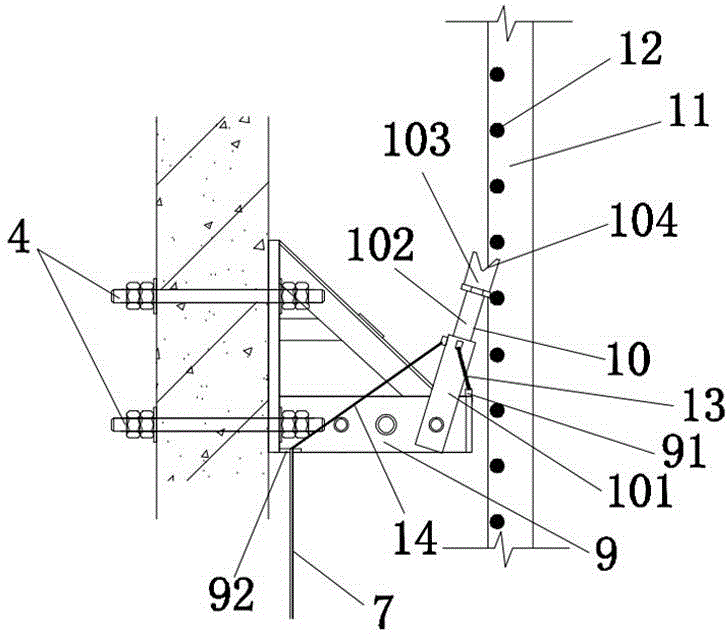 Template climbing falling preventing system