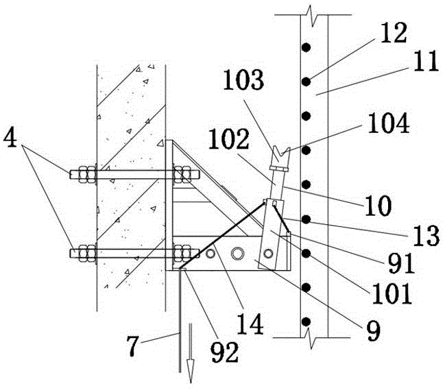 Template climbing falling preventing system