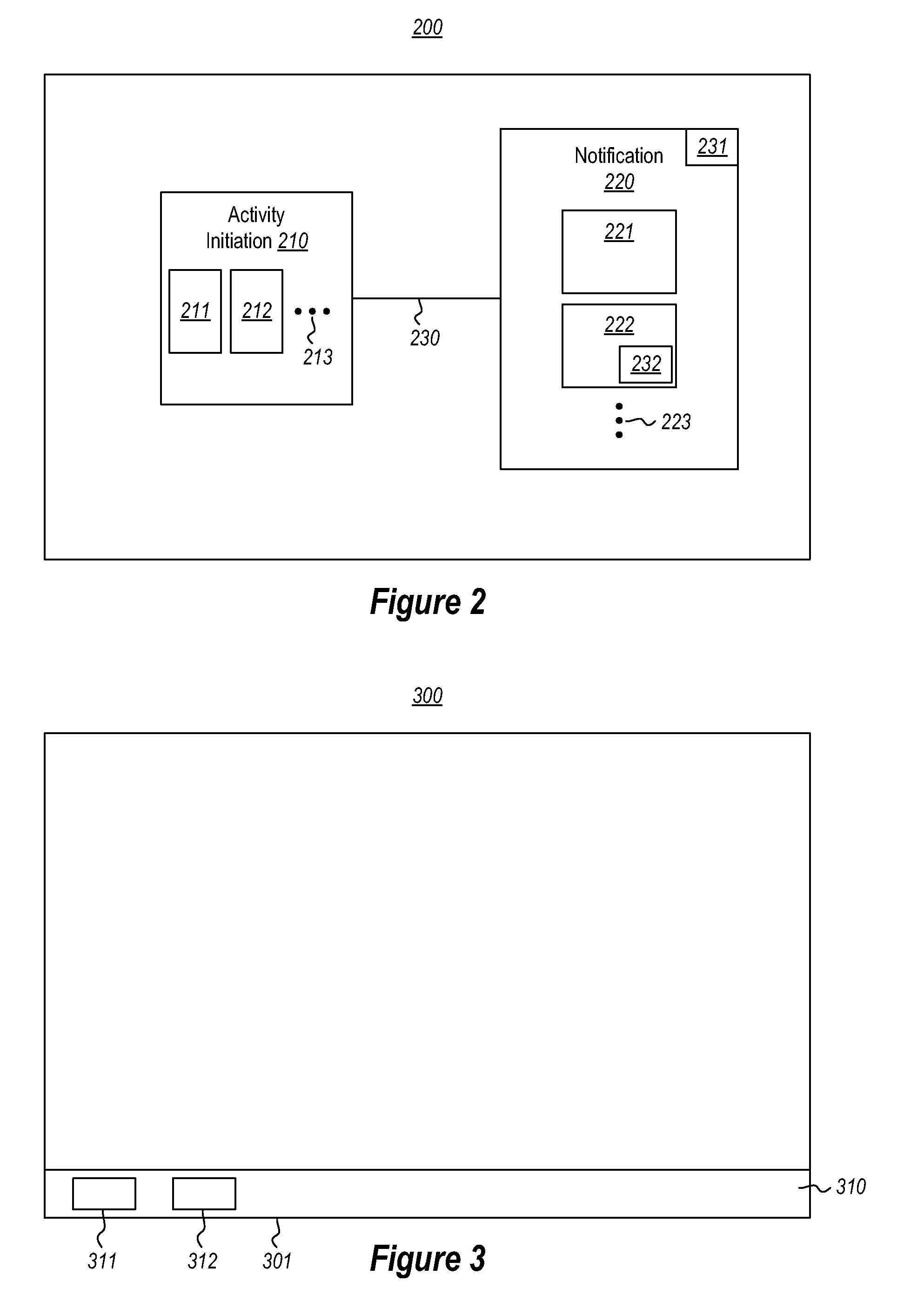 Activity initiation and notification user interface