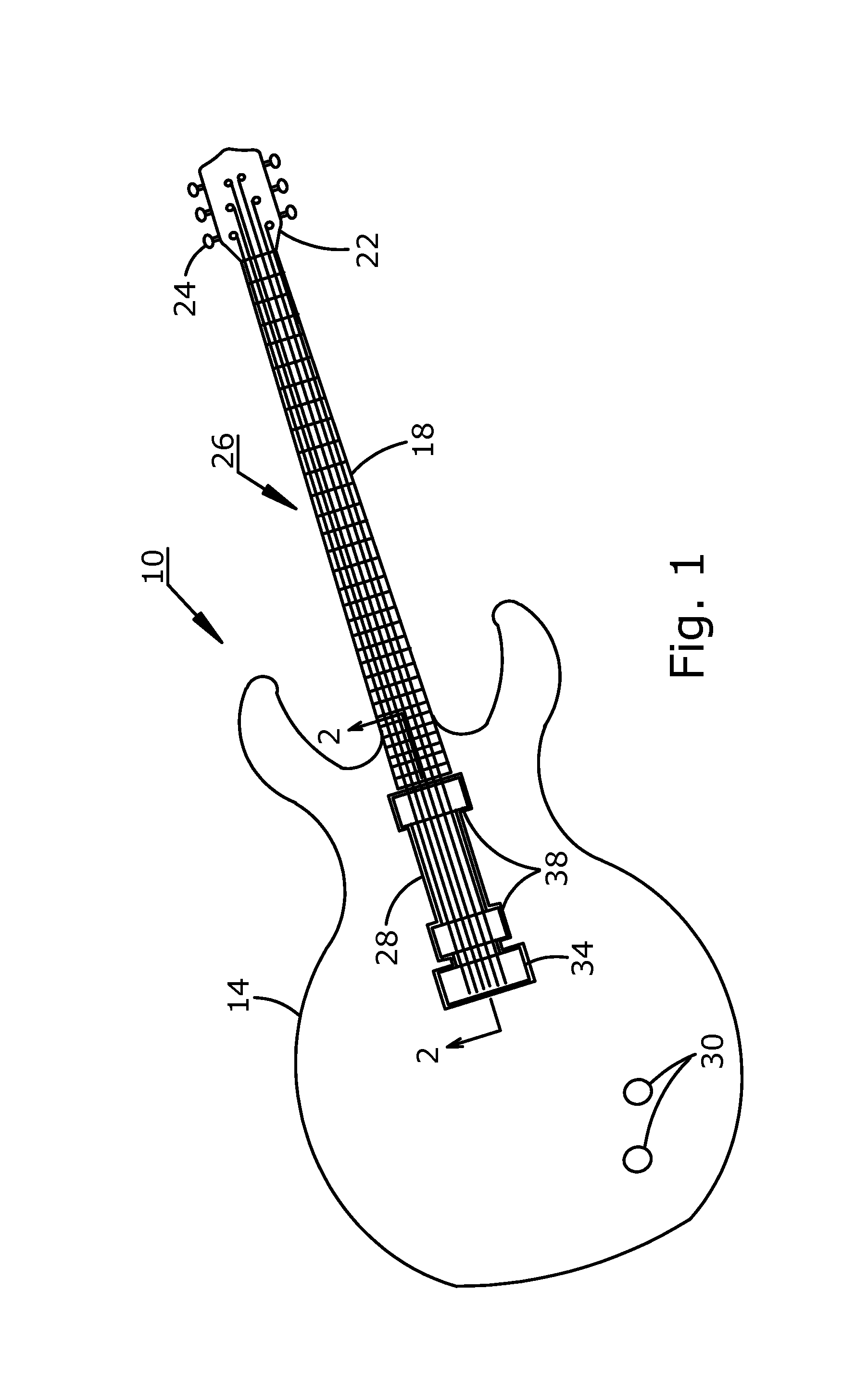 Unitary guitar neck, pickup and bridge mounting system