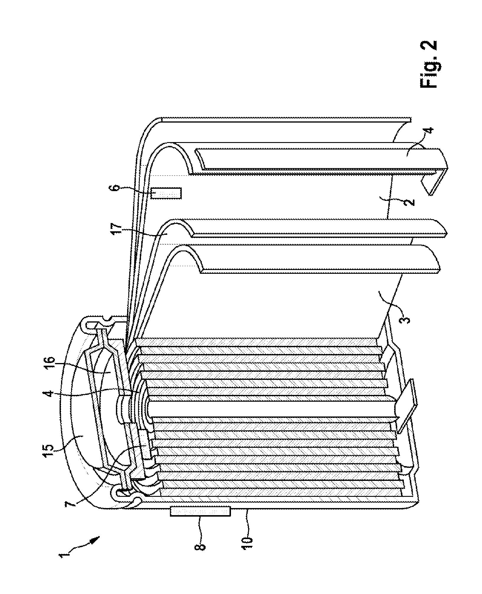 Battery cell comprising a device for monitoring at least one parameter of the battery cell