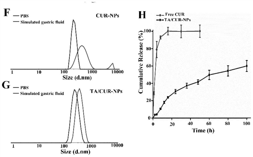 A kind of tannic acid curcumin nanoparticle and its preparation method and use