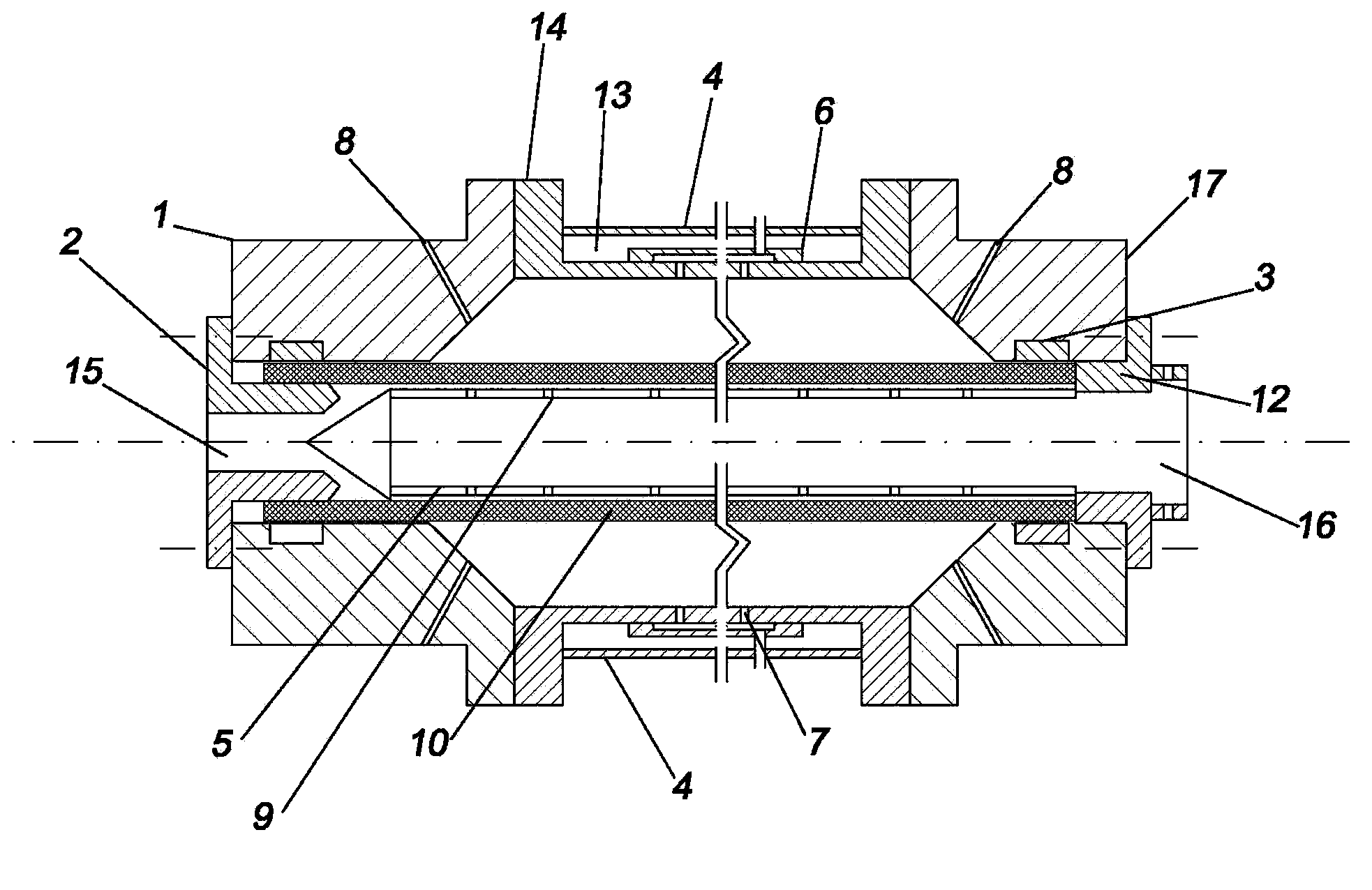 Equipment and method for producing molecularly double-oriented plastic pipe