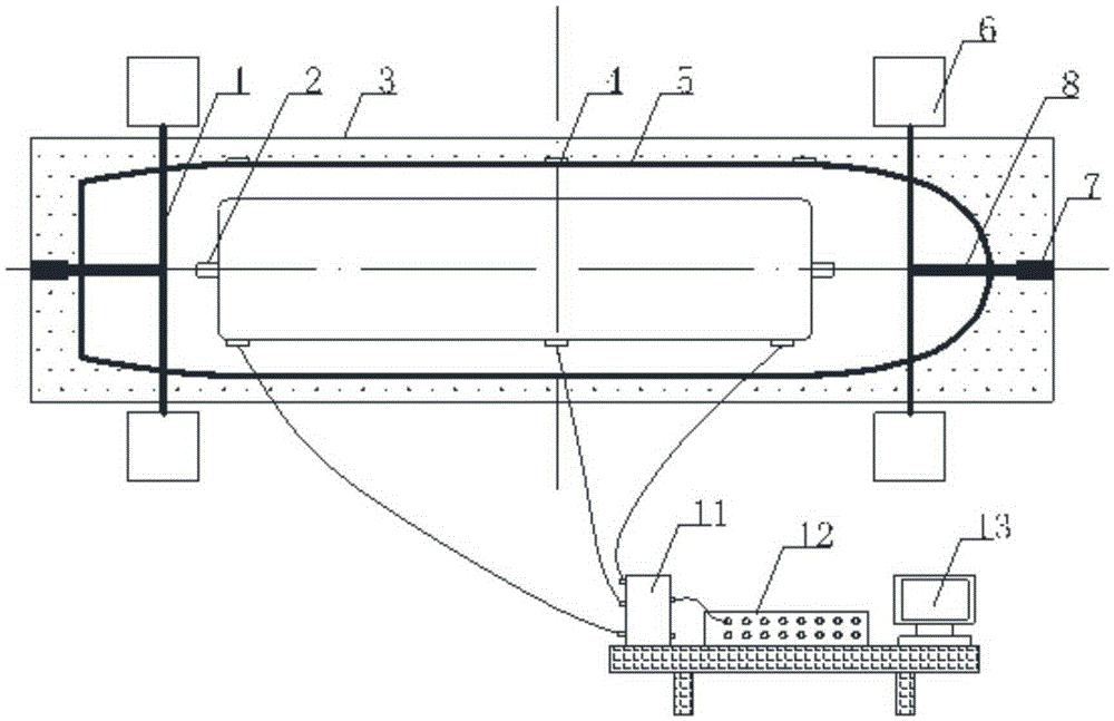 Torsion experiment device for large-opening ship unbalanced in cargo loading and simulation method