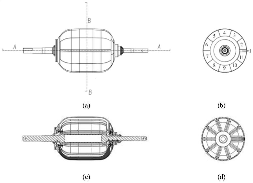 A metal mandrel structure for solid rocket motor casing molding