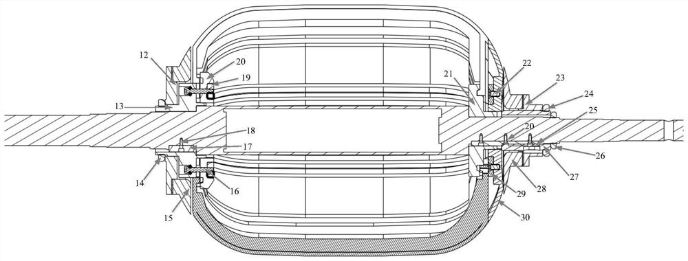 A metal mandrel structure for solid rocket motor casing molding