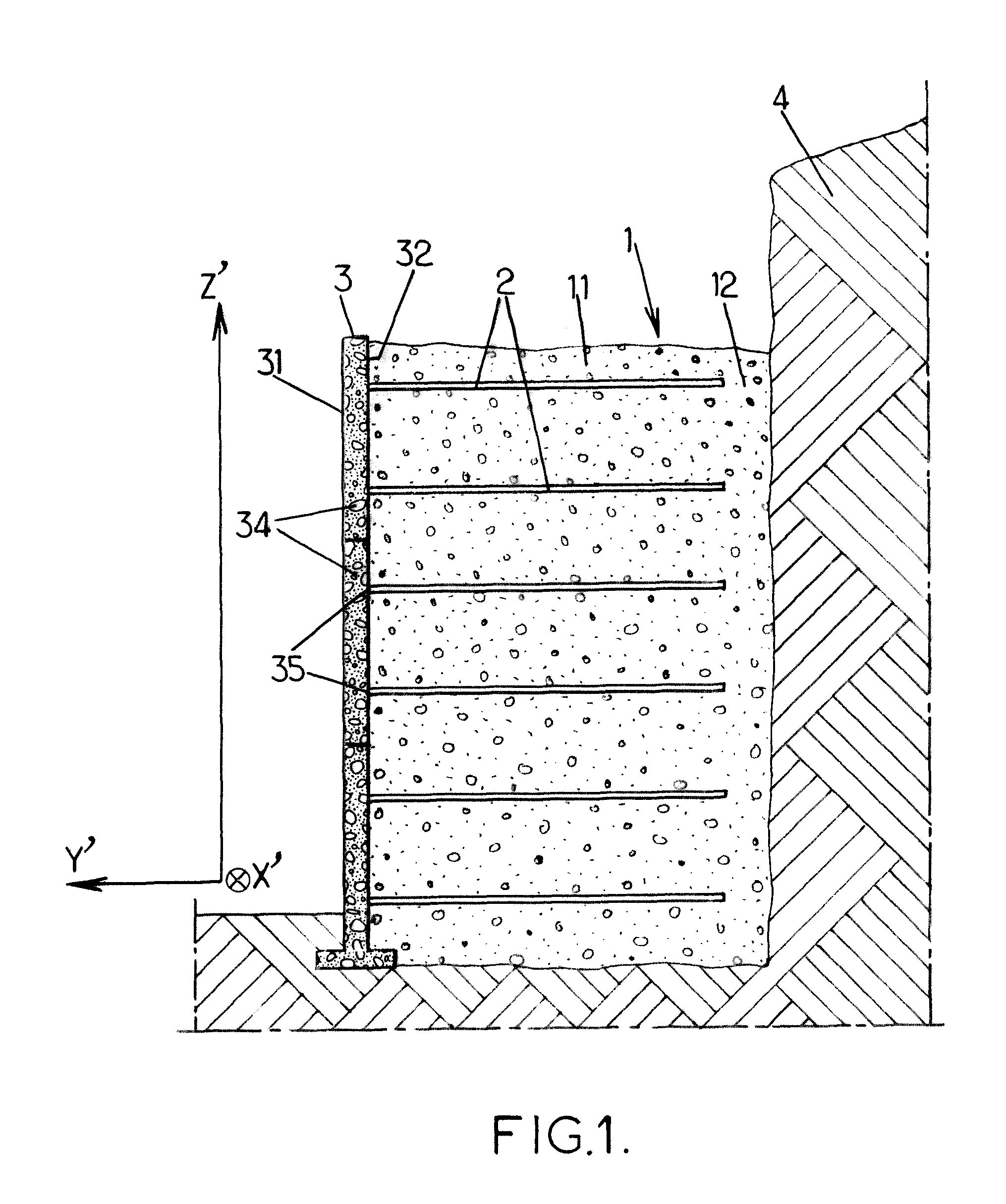 Facing element for use in a stabilized soil structure