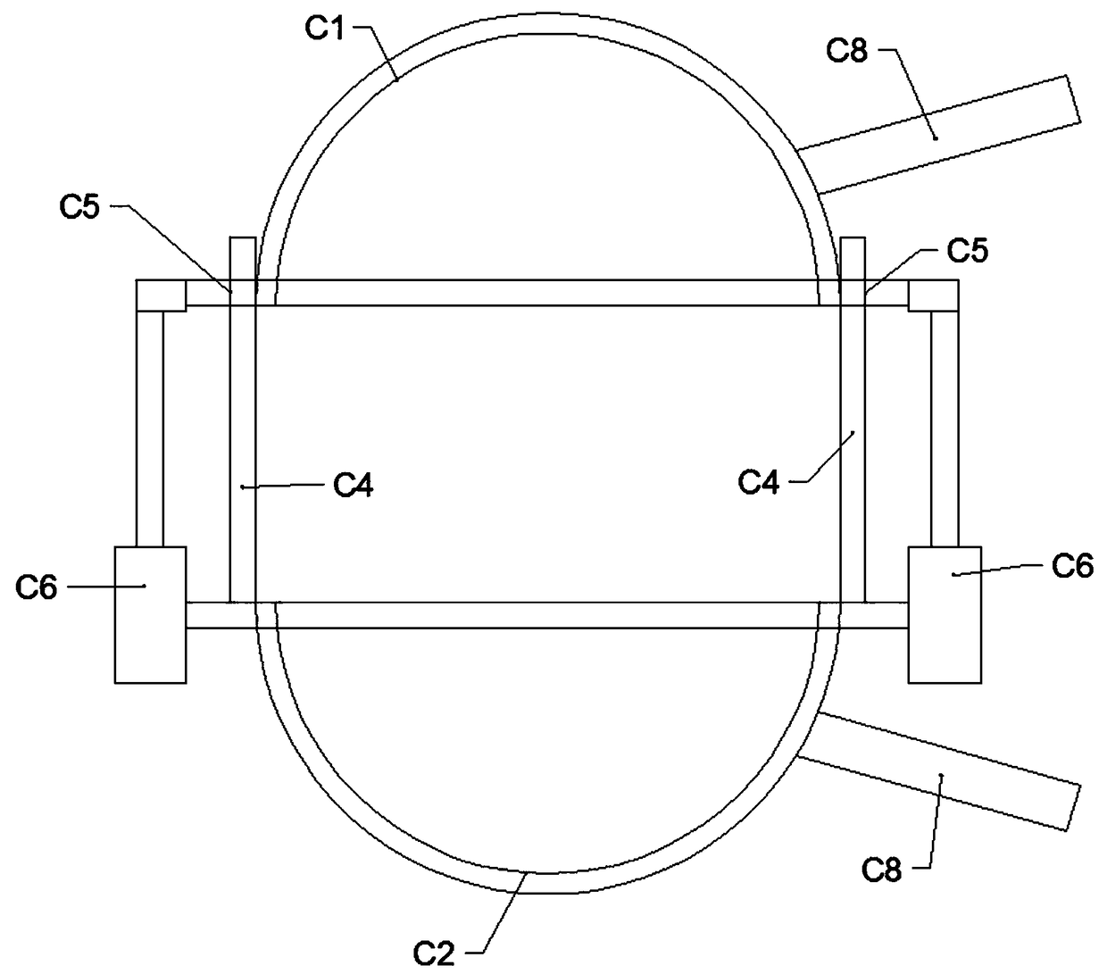 Double-sided pot with built-in heating device