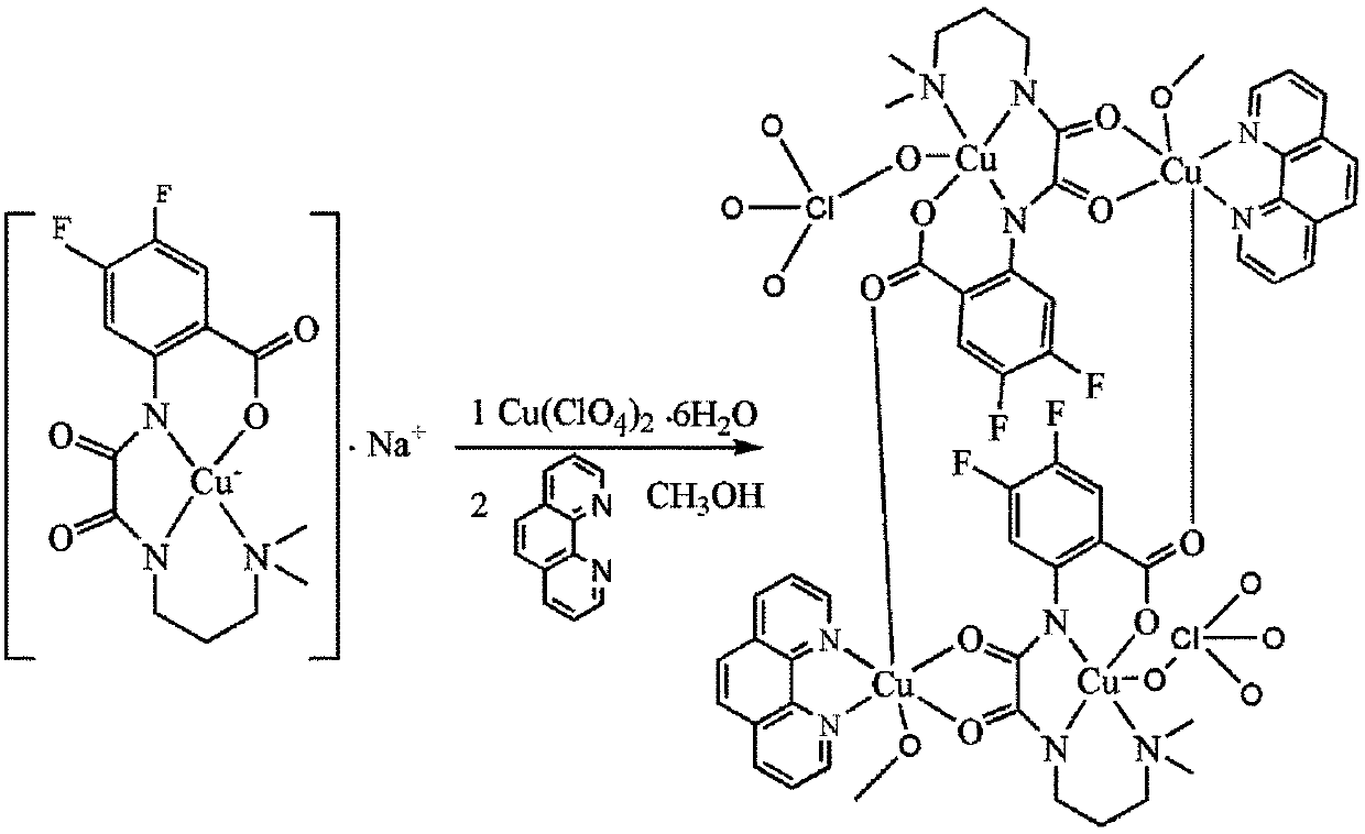 Preparation method and application of high-activity tetranuclear polymer