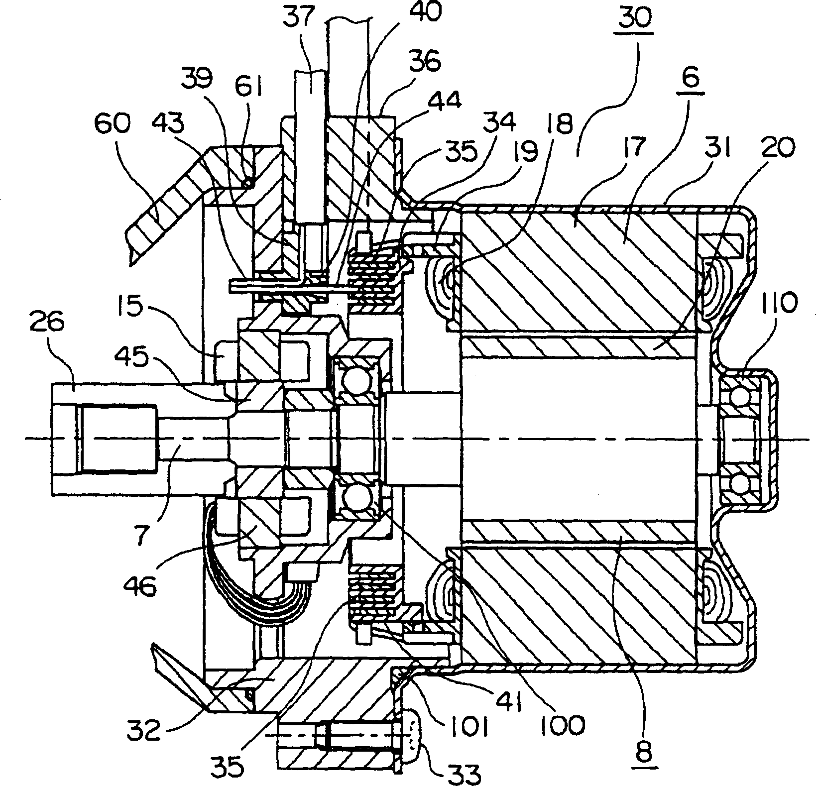 Electric machine for electrodynamic steering gear