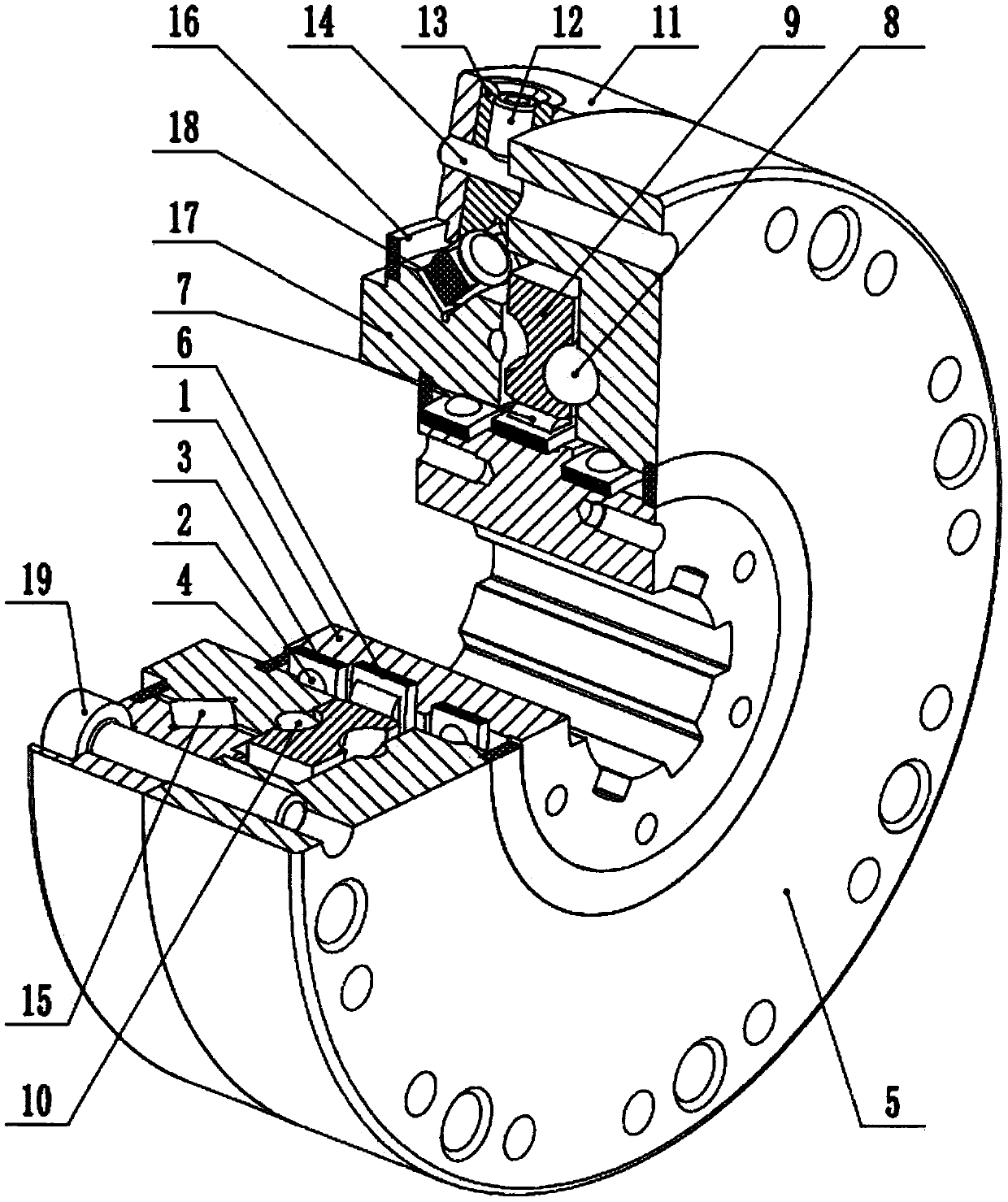 Two-stage closed-type undercutting cycloid movable tooth reduction gear