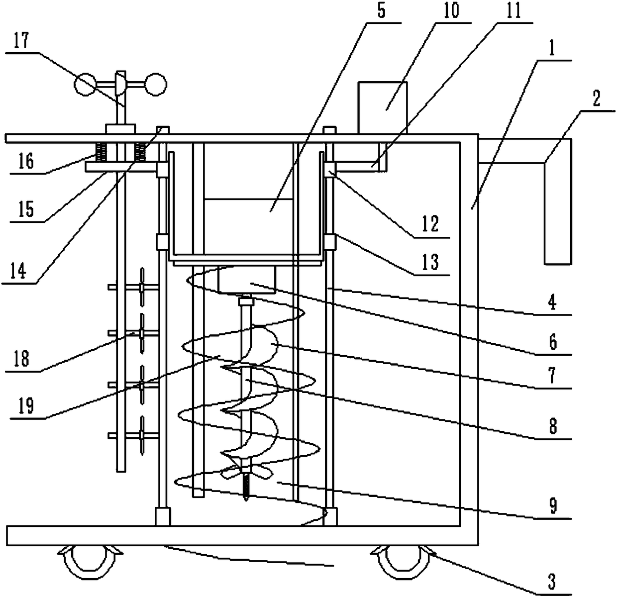 Natural energy uninterrupted cooling pit-digging device used for tree planting