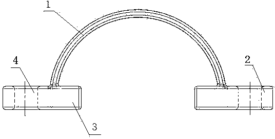 Safety catch applied to circumcising stitching instrument