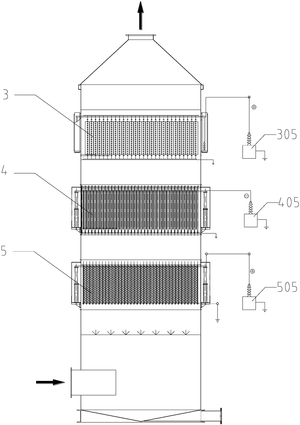 Device, system and method for deeply controlling multiple types of pollutants in boiler flue gas