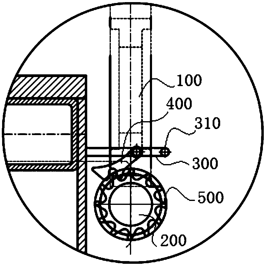Positioning locking device for tilting sandwich pot