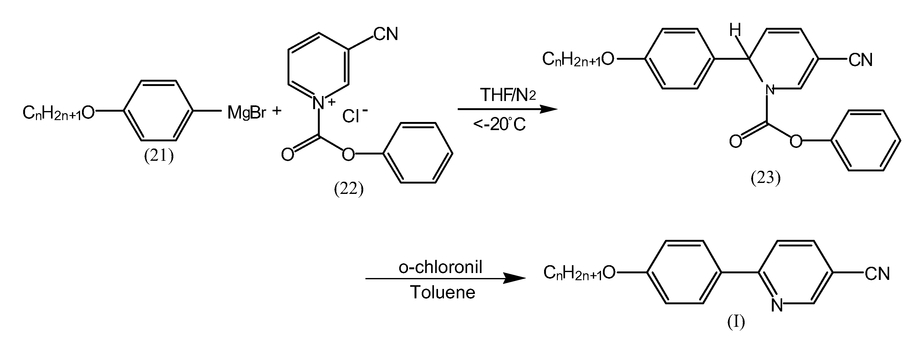 Facile synthesis of a series of liquid crystalline 2-(4'-alkoxyphenyl)-5-cyanopyridines