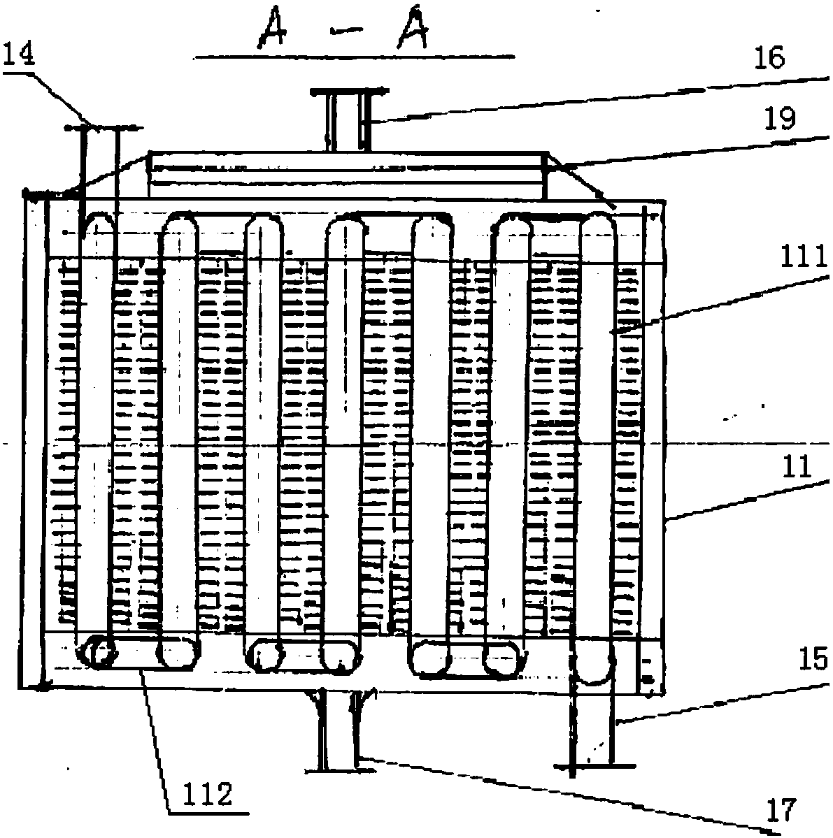 Needle tube type flue gas heating device