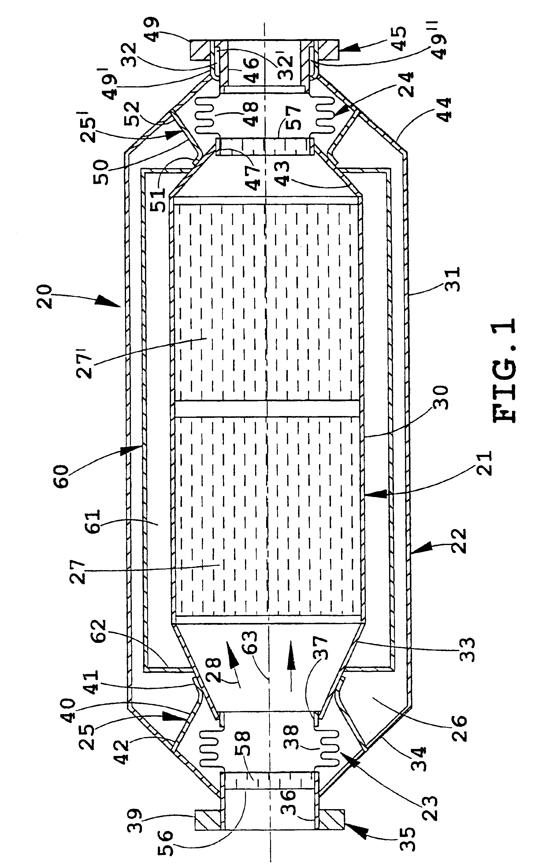 Vacuum-insulated exhaust treatment device with phase change materials and thermal management system