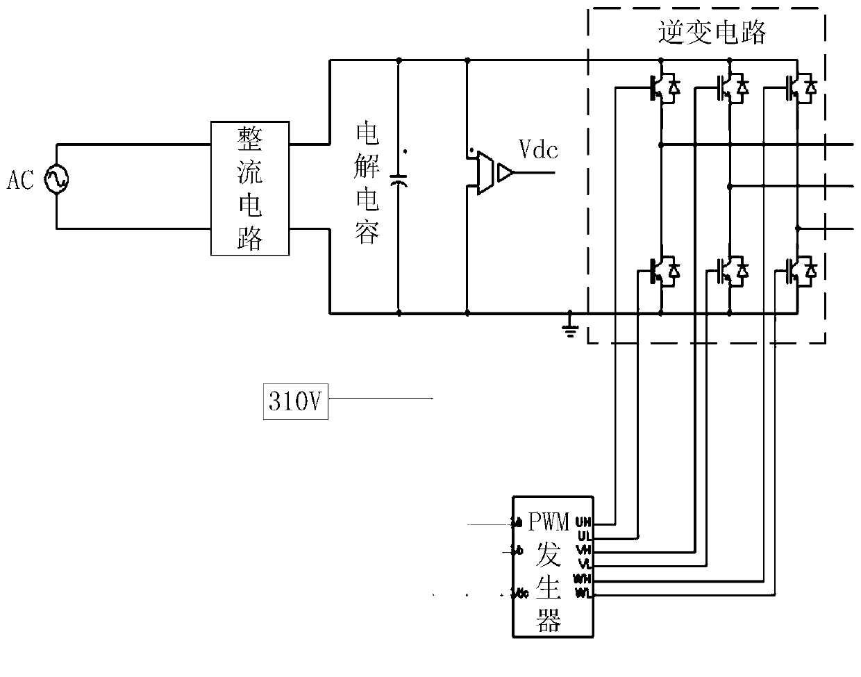 Compensation method and device for motor control system and its DC bus voltage