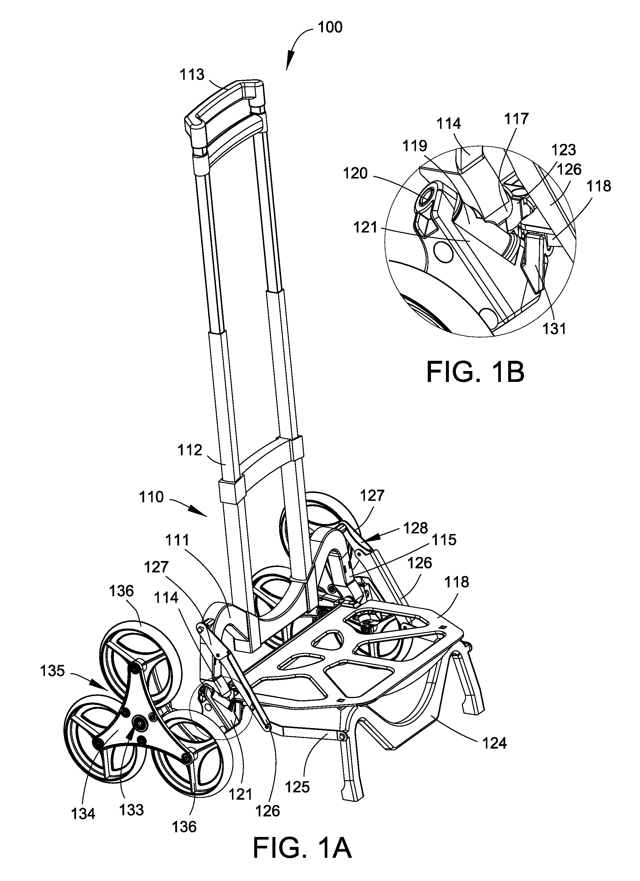 Folding chassis for manually driven carrier vehicles capable of traversing obstacles