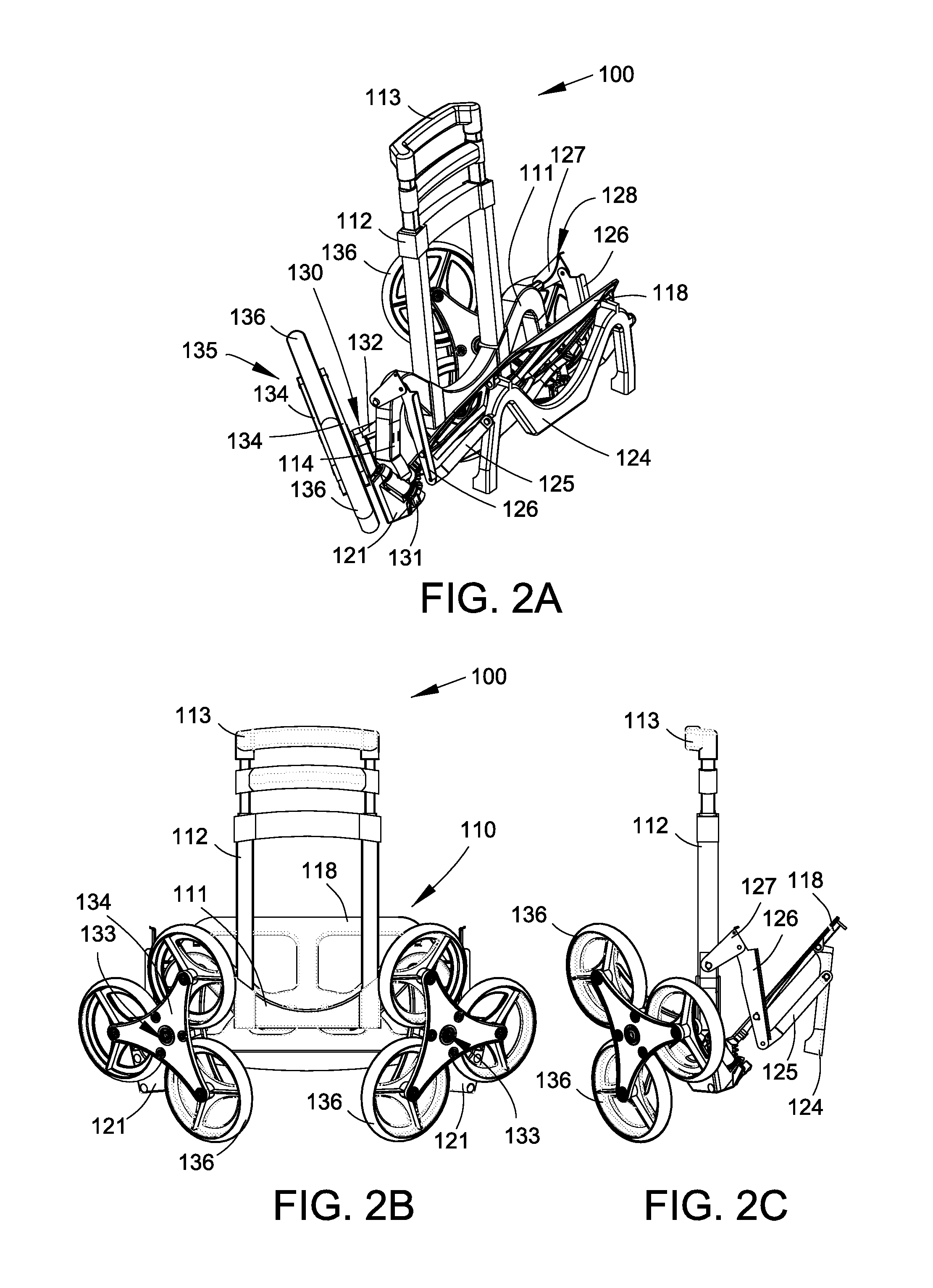 Folding chassis for manually driven carrier vehicles capable of traversing obstacles