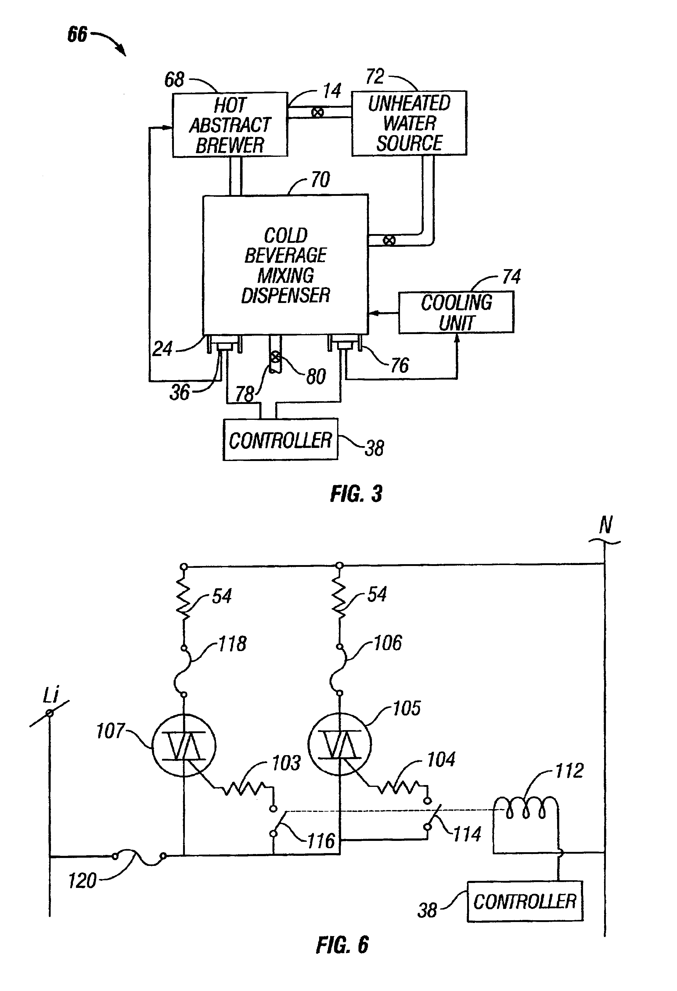 Beverage apparatus with power switch cooling system and method