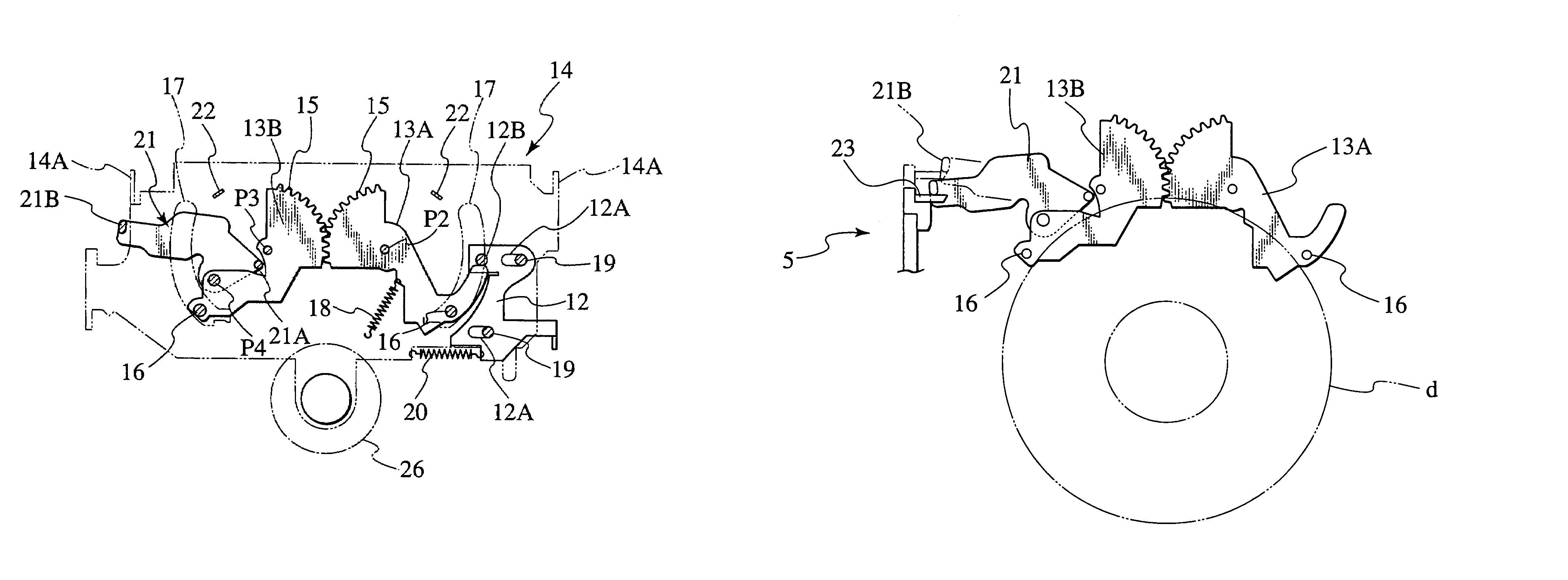 Disc drive apparatus with loading mechanism for different sized discs