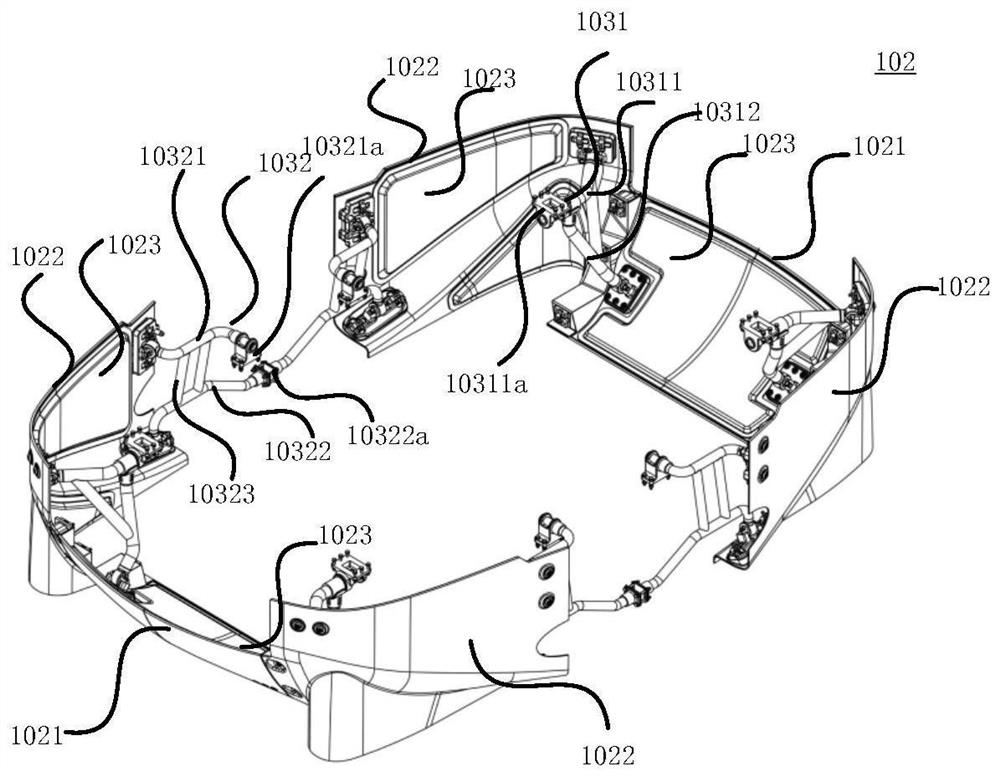 Bogie cabin for railway vehicle, and bogie system