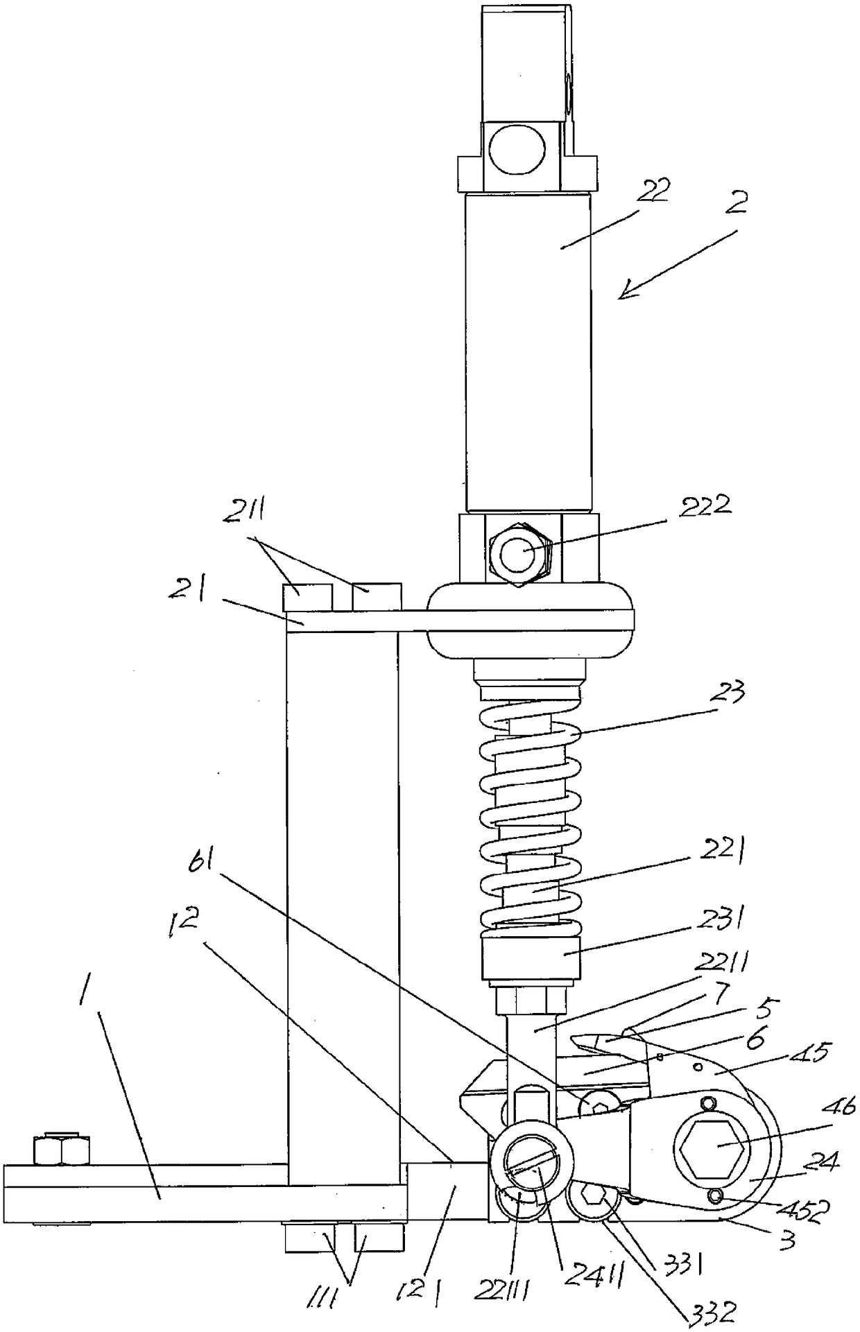 Weft yarn scissor device used for rapier loom