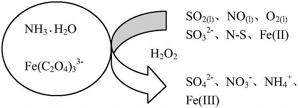 Technology for synchronously denitrating ferrous oxalate on basis of flue gas desulfurization by aid of ammonia processes