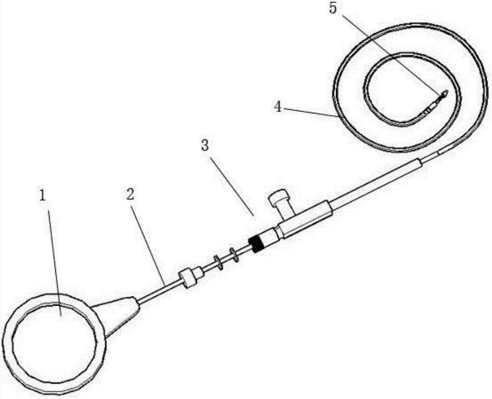 Flushing clearing brush of bronchoscope