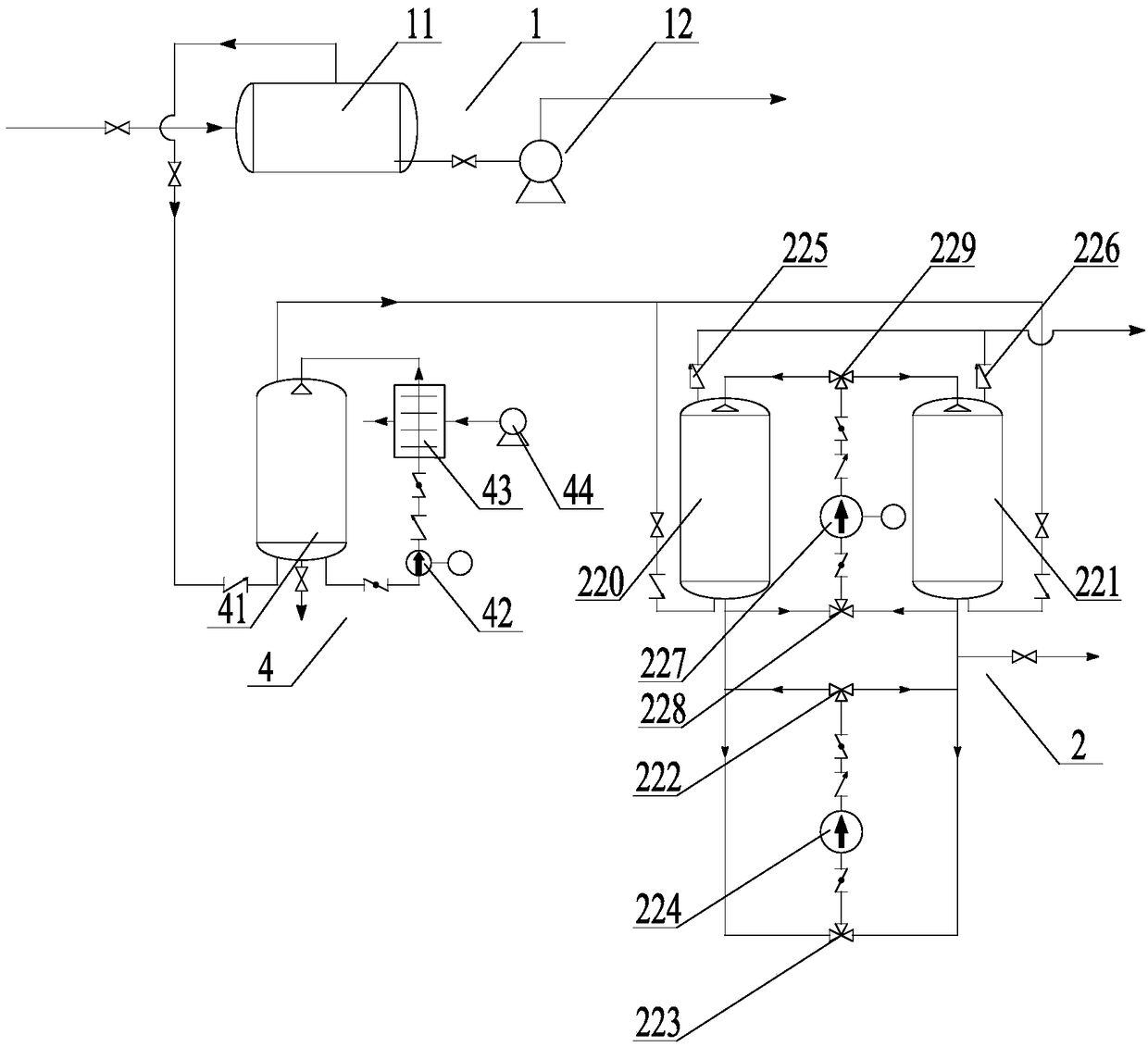 Hydraulic gas compression purification system and compression purification method thereof