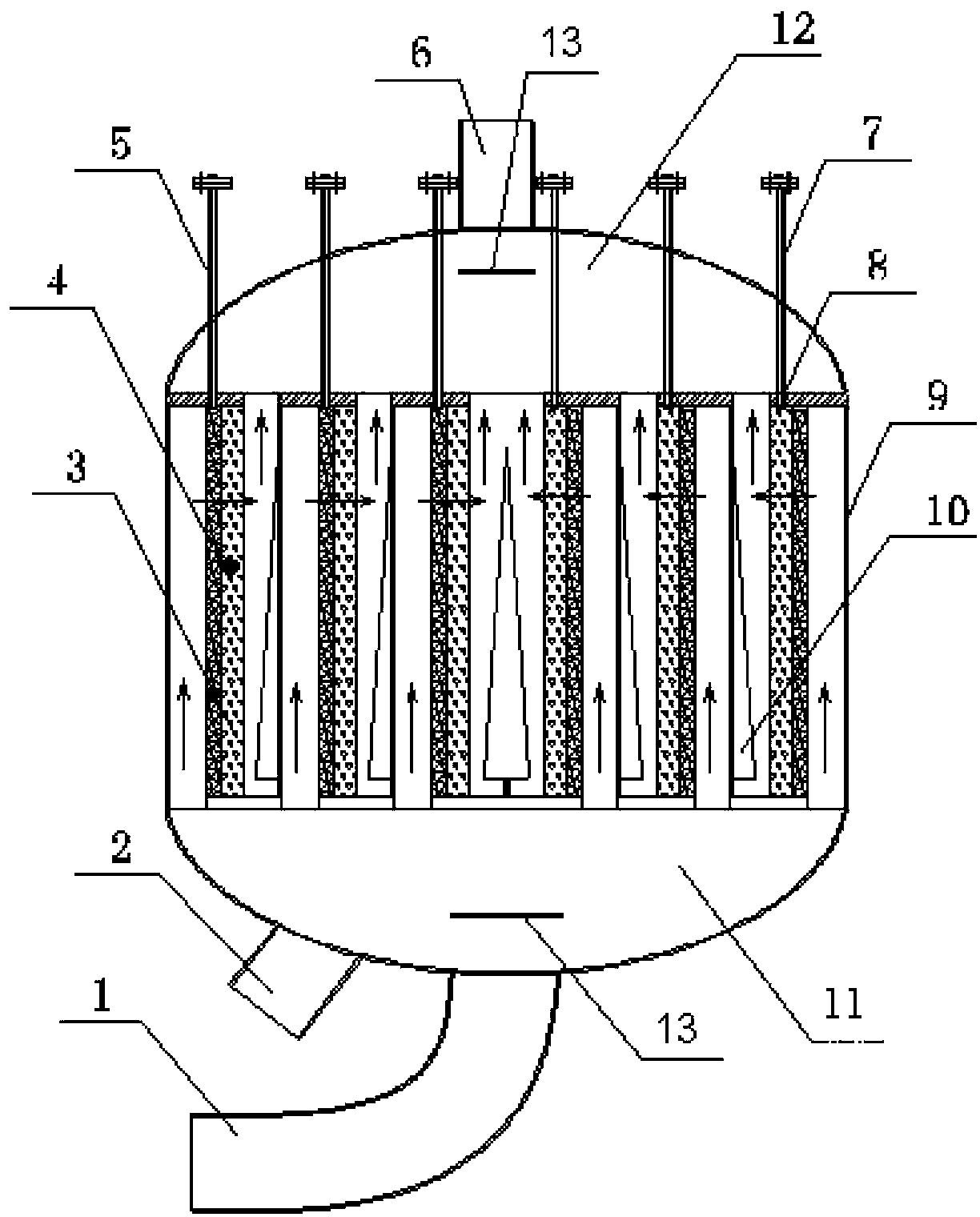 Radial flow type air separation purifier