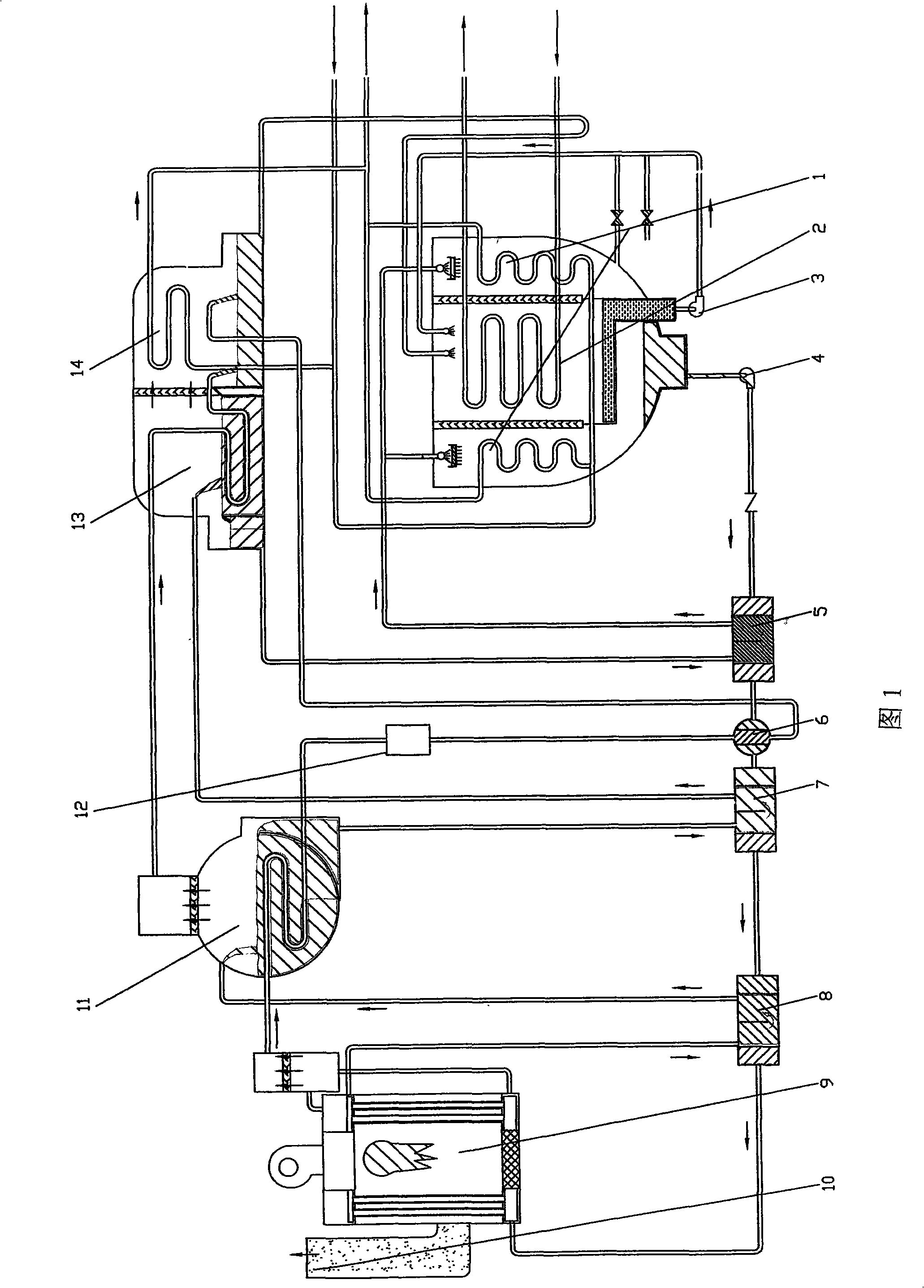 Smoke exhaust heat utilization device of directly-fired triple effect machine