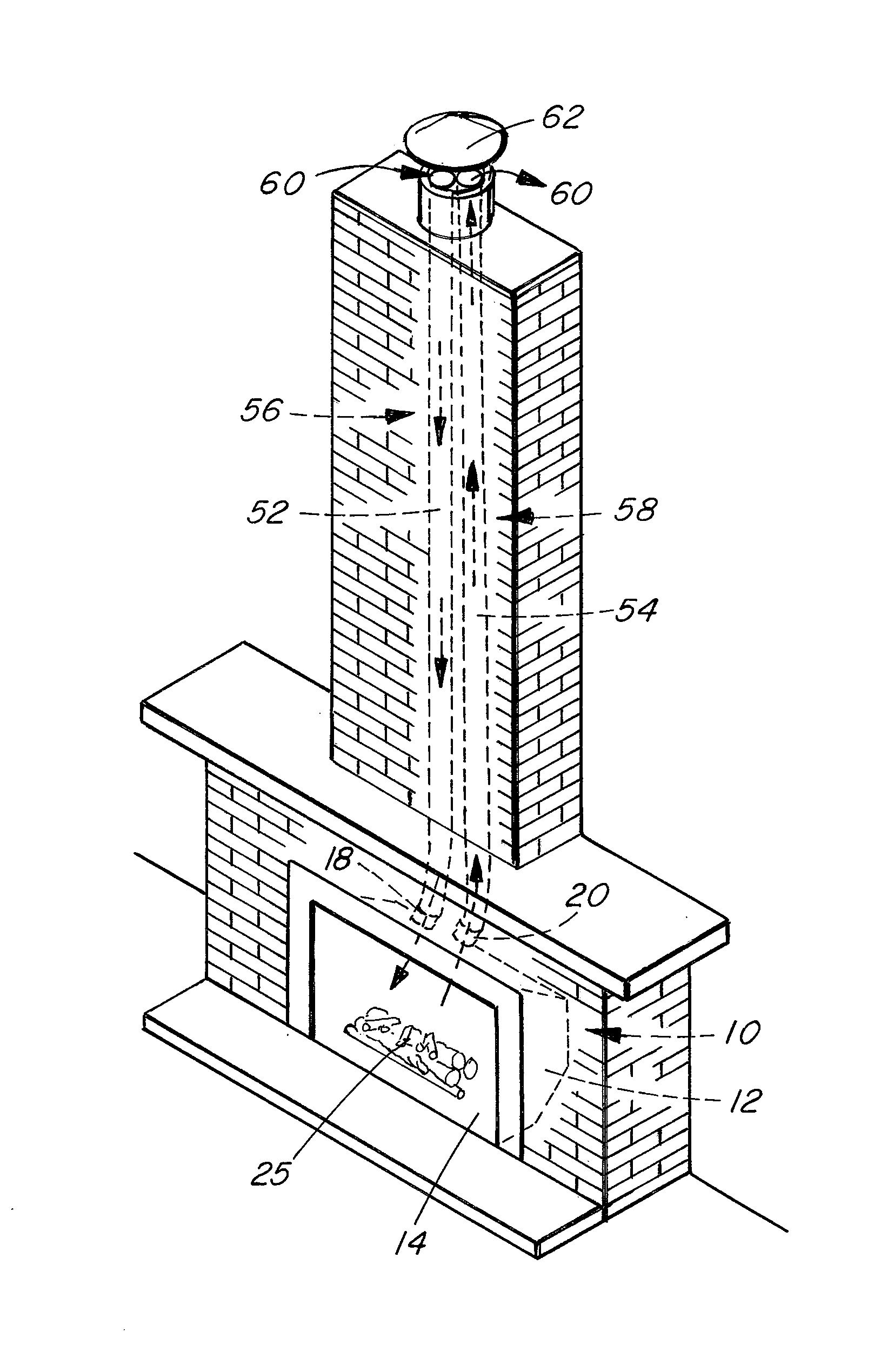 Damper for direct vent fireplace insert