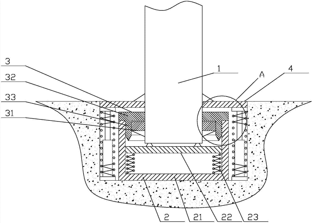 Base of a punching machine and its installation method