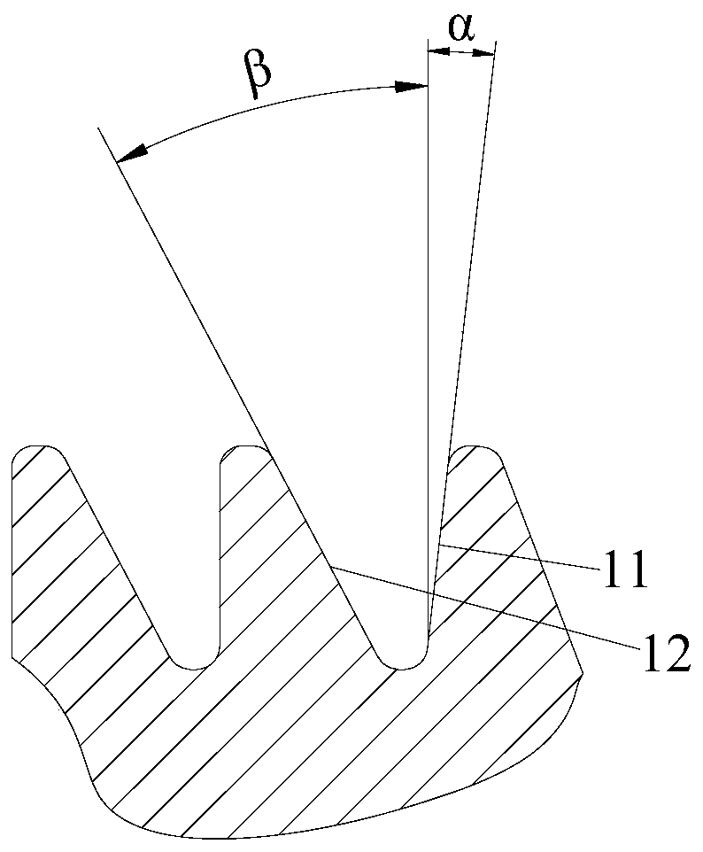 Processing method of zigzag internal thread