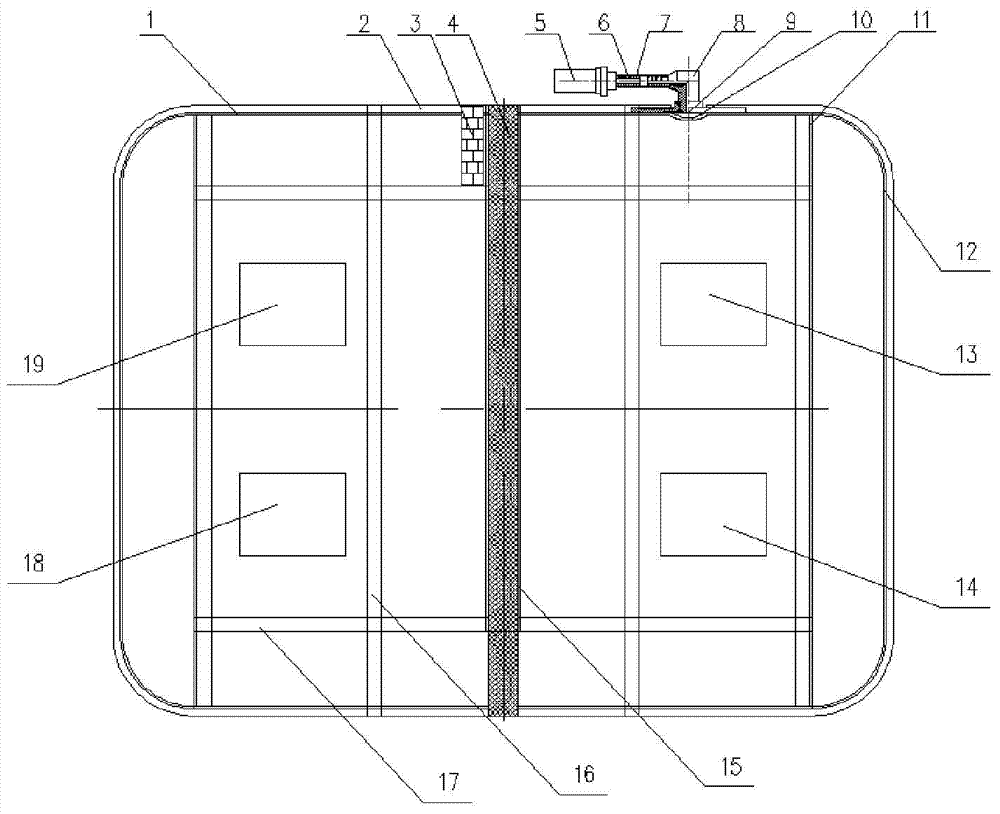 A soft storage tank for drinking water in a space station