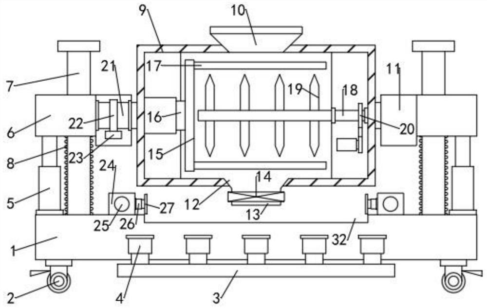 Concrete stirring device for municipal engineering construction