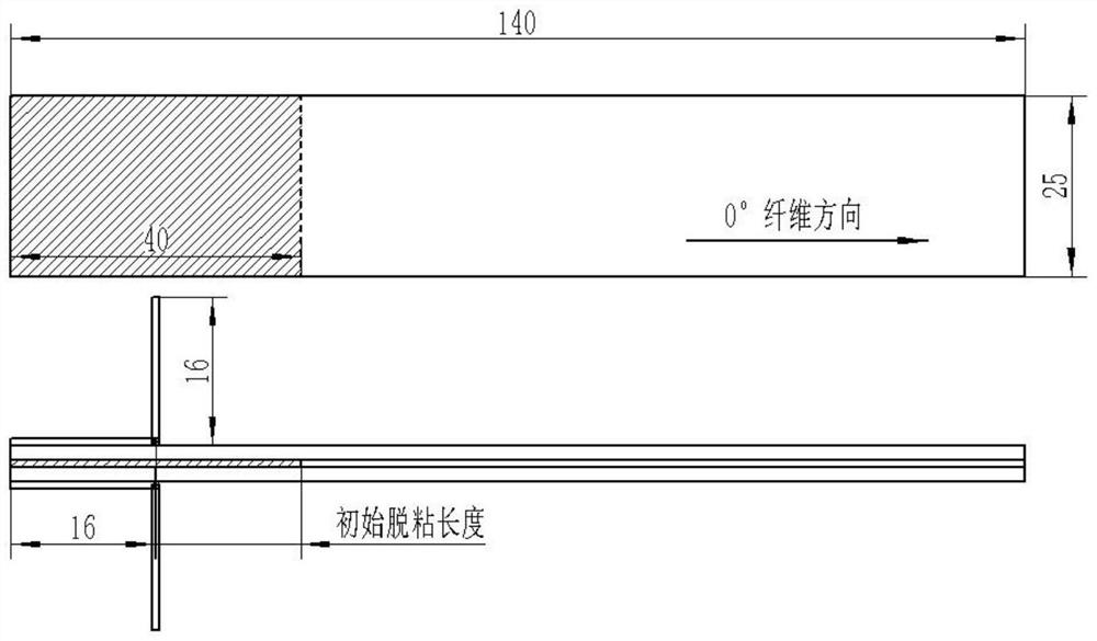 Method for testing I-type fracture toughness of bonding interface of composite material bonding structure