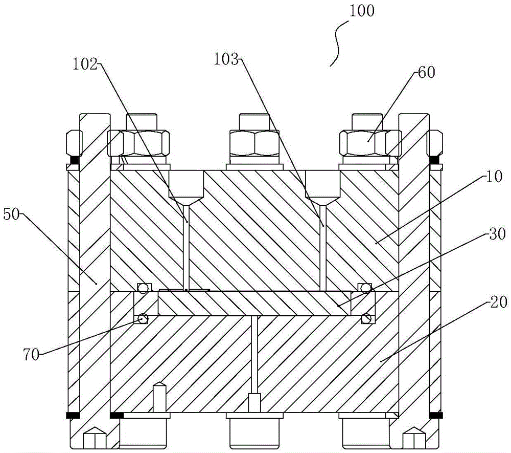 Three-hole rock core kettle and ultra-low-permeability reservoir fluid damage evaluation test apparatus and method