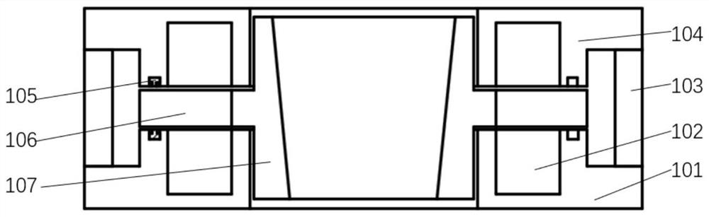 Full-suspension revolving door device