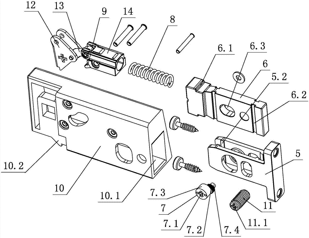 An adjustable limit mechanism for the front panel of a furniture drawer