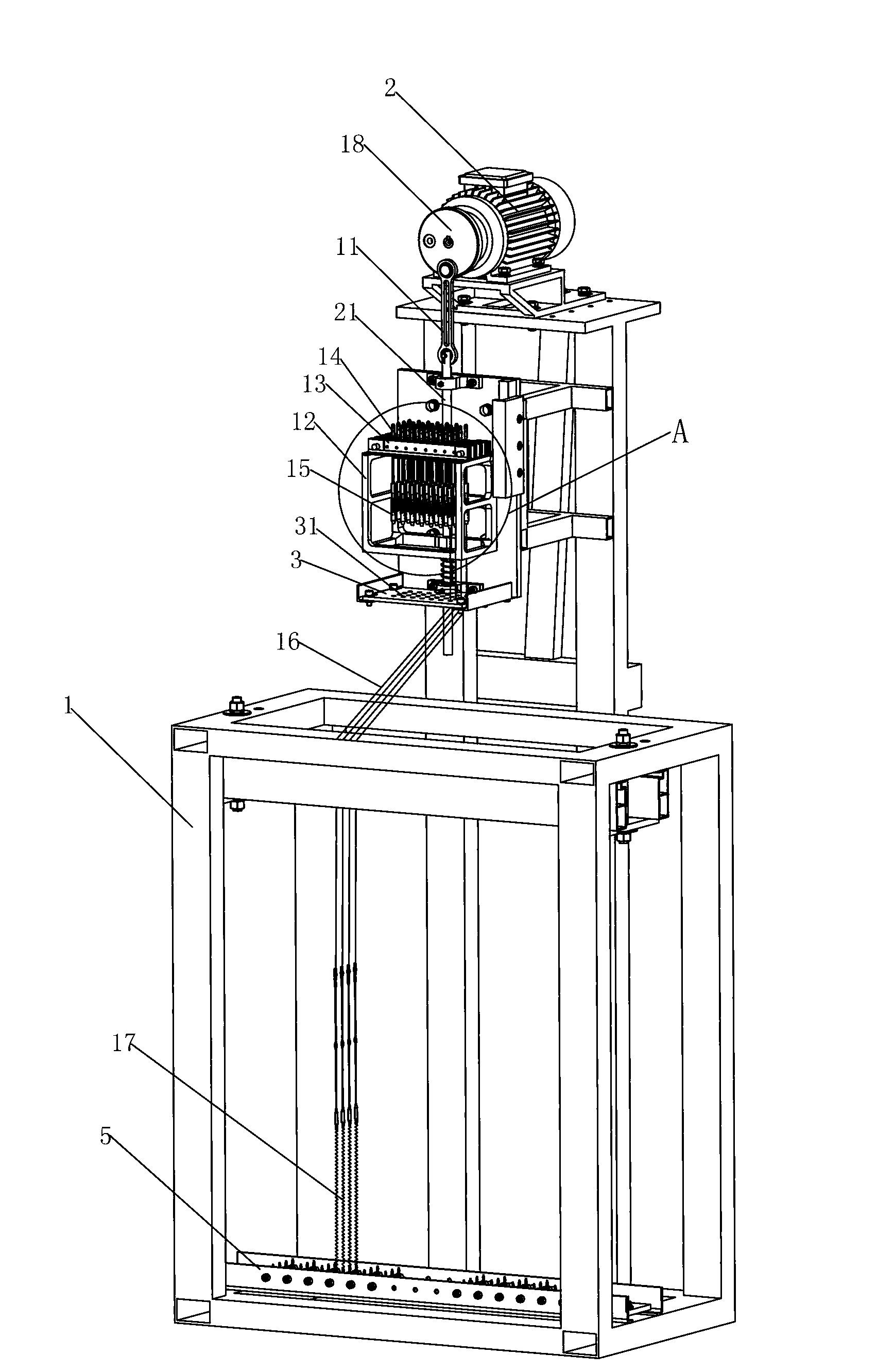 Harness string mounting apparatus and high-speed spring test equipment